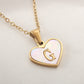 Personalized Heart-Shaped Letter Necklace – White Shell Love Chain