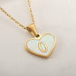 Personalized Heart-Shaped Letter Necklace – White Shell Love Chain