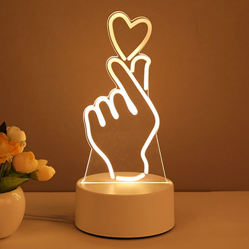 3D Acrylic LED Lamp – USB Night Light for Room Decor & Valentine's Gifts