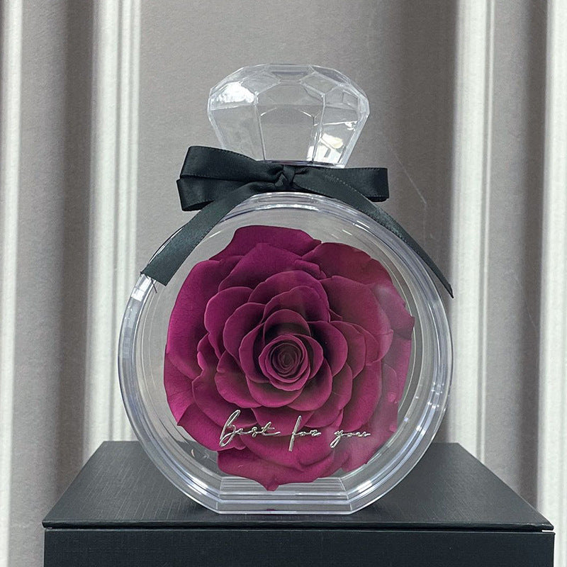 Eternal Dried Rose Gift Box with Transparent Cover – Home Decor & Gifts