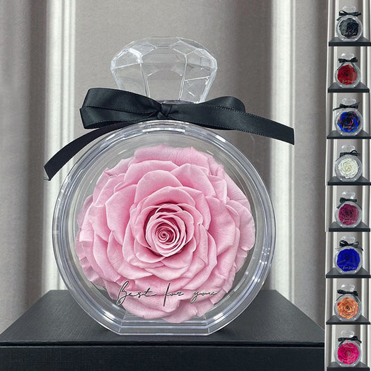 Eternal Dried Rose Gift Box with Transparent Cover – Home Decor & Gifts