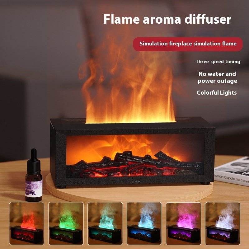 Flame Aromatherapy Diffuser – Colorful Essential Oil & 3D Flame Humidifier