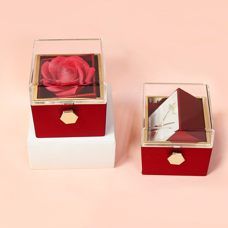 Rotating Rose Soap Gift Box – Jewelry Packaging for Valentine's Day