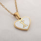 Personalized Heart-Shaped Letter Necklace – White Shell Love Chain