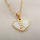 Personalized Heart-Shaped Letter Necklace – White Shell Love Chain