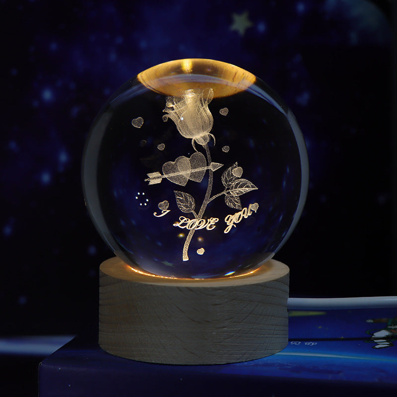 Luminous Starry Sky & Moon Crystal Ball – Projection Night Lamp & Creative Gift