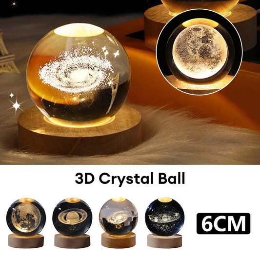 Luminous Starry Sky & Moon Crystal Ball – Projection Night Lamp & Creative Gift