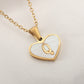 Personalized Heart-Shaped Letter Necklace – White Shell Love Chain