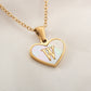 Personalized Heart-Shaped Letter Necklace – White Shell Love Chain