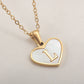 Personalized Heart-Shaped Letter Necklace – White Shell Love Chain