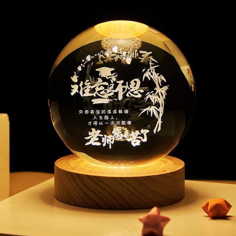 Luminous Starry Sky & Moon Crystal Ball – Projection Night Lamp & Creative Gift