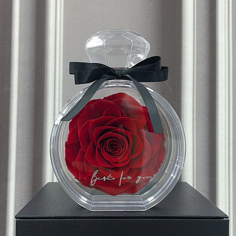 Eternal Dried Rose Gift Box with Transparent Cover – Home Decor & Gifts