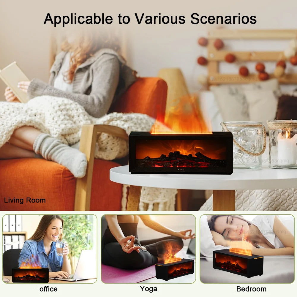 Flame Aromatherapy Diffuser – Colorful Essential Oil & 3D Flame Humidifier