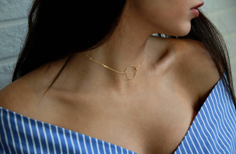 Alloy Ring Necklace Necklace