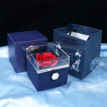 Rotating Rose Soap Gift Box – Jewelry Packaging for Valentine's Day