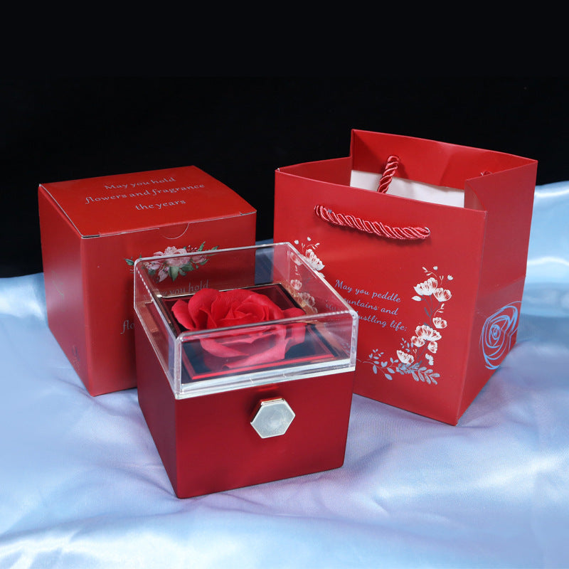 Rotating Rose Soap Gift Box – Jewelry Packaging for Valentine's Day