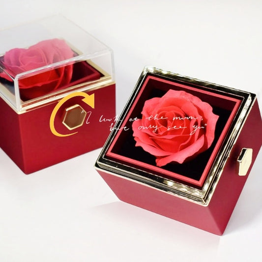 Rotating Rose Soap Gift Box – Jewelry Packaging for Valentine's Day