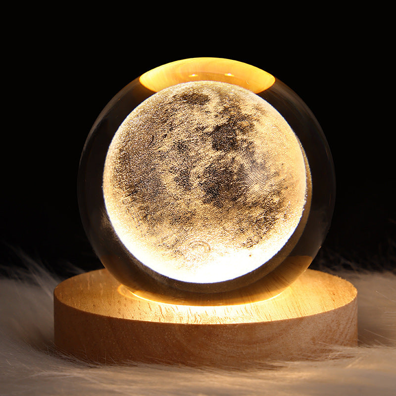 Luminous Starry Sky & Moon Crystal Ball – Projection Night Lamp & Creative Gift