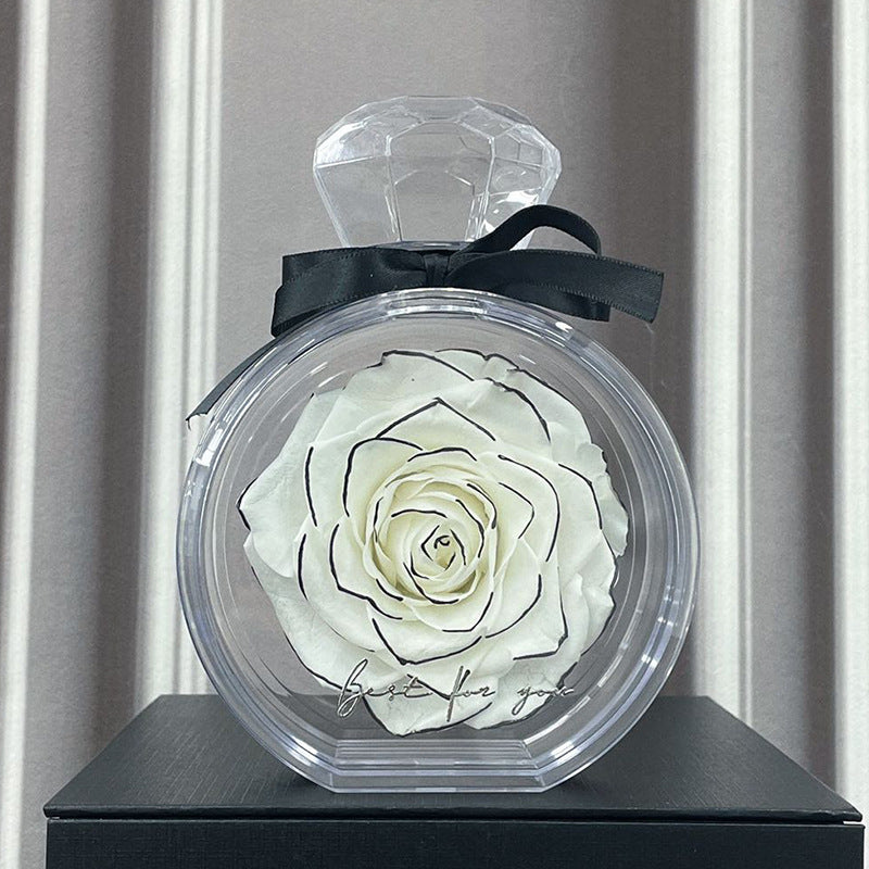 Eternal Dried Rose Gift Box with Transparent Cover – Home Decor & Gifts