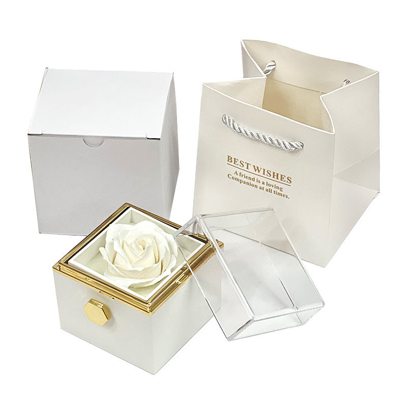 Rotating Rose Soap Gift Box – Jewelry Packaging for Valentine's Day