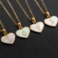 Personalized Heart-Shaped Letter Necklace – White Shell Love Chain